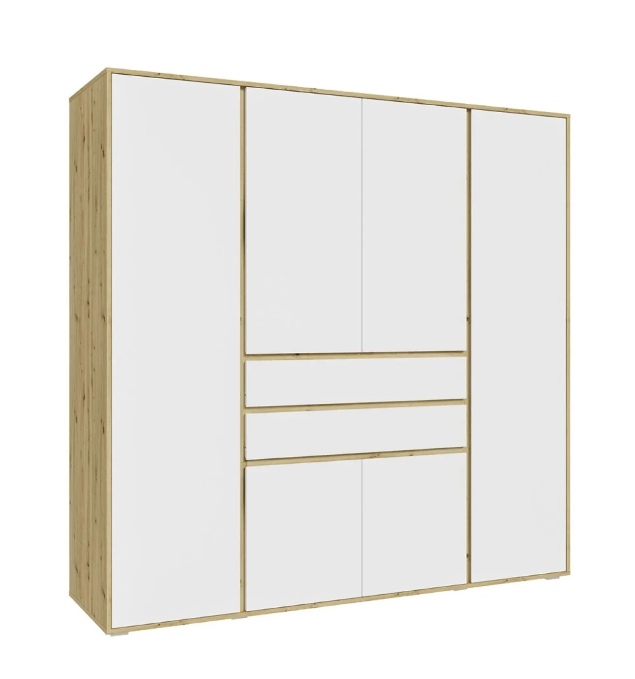 Garderobenschrank Schrank Falun | 6-türig | weiß / Artisan Eiche