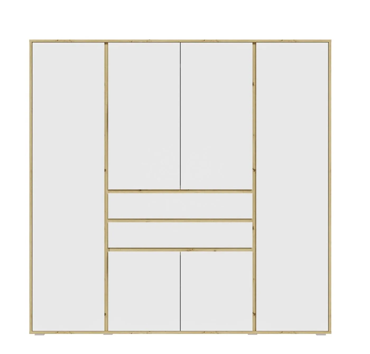 Garderobenschrank Schrank Falun | 6-türig | weiß / Artisan Eiche