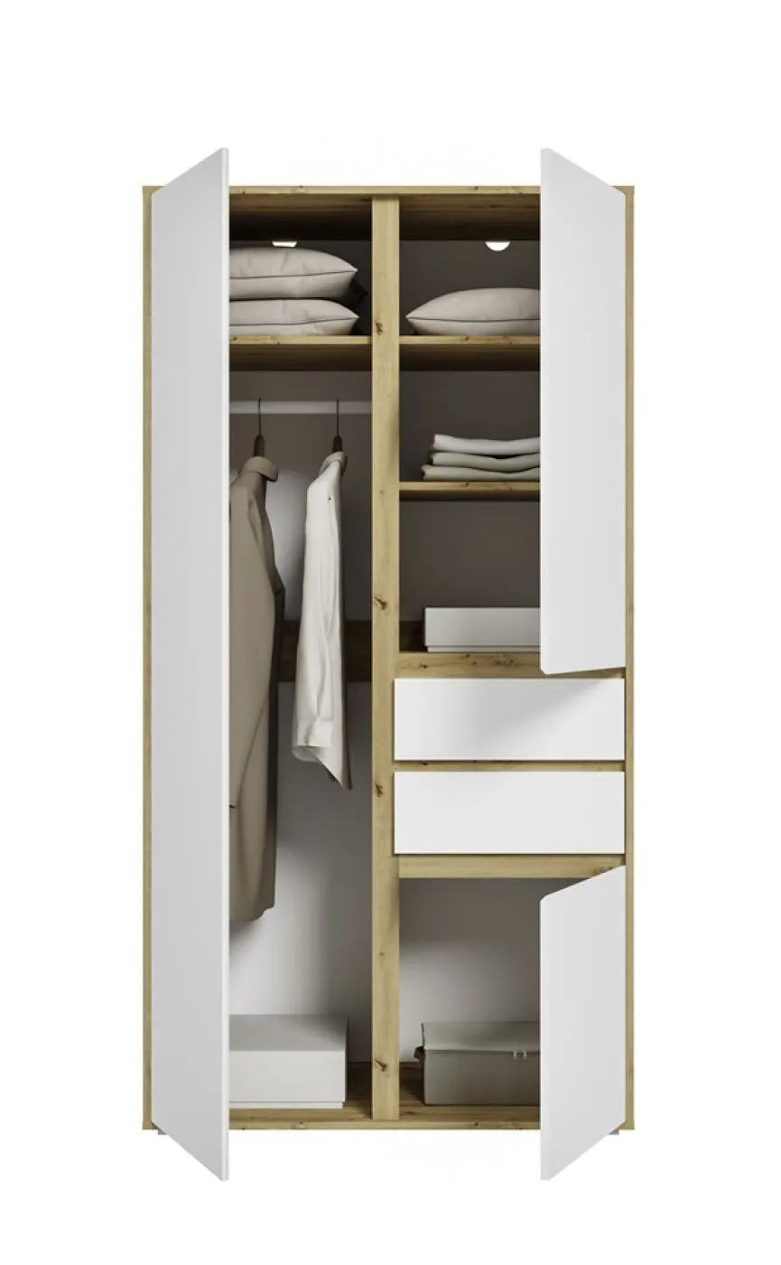 Garderobenschrank Schrank Falun | weiß / Artisan Eiche