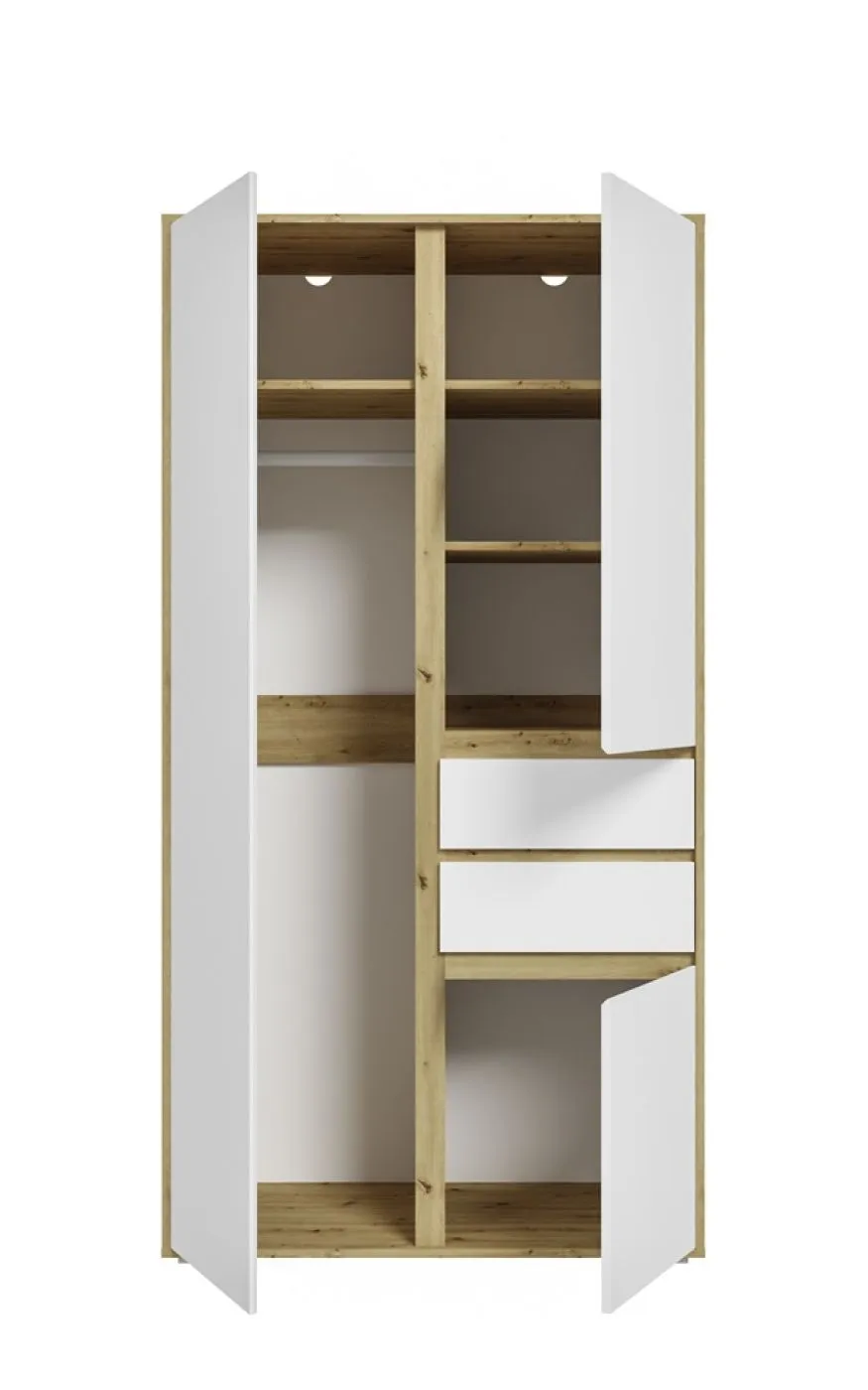 Garderobenschrank Schrank Falun | weiß / Artisan Eiche