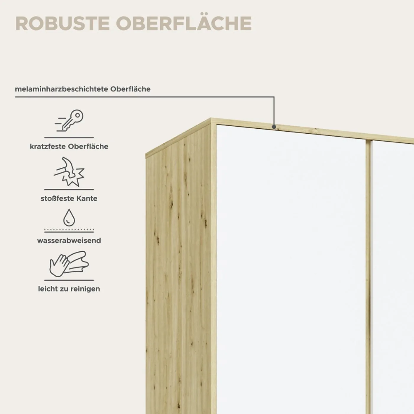 Garderobenschrank Schrank Falun | weiß / Artisan Eiche