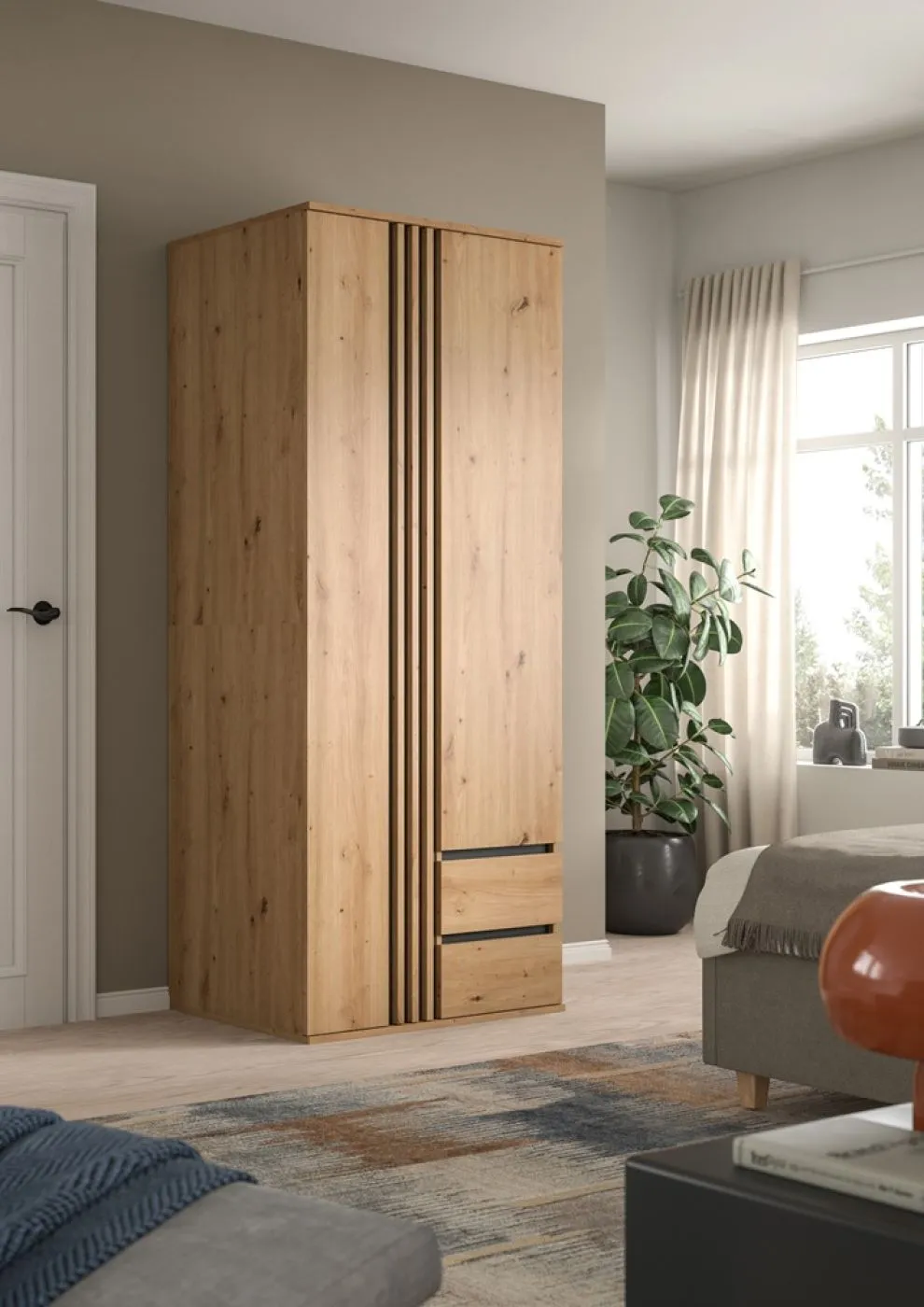 Garderobenschrank Schrank Tofta | mit Schubkästen | Artisan Eiche