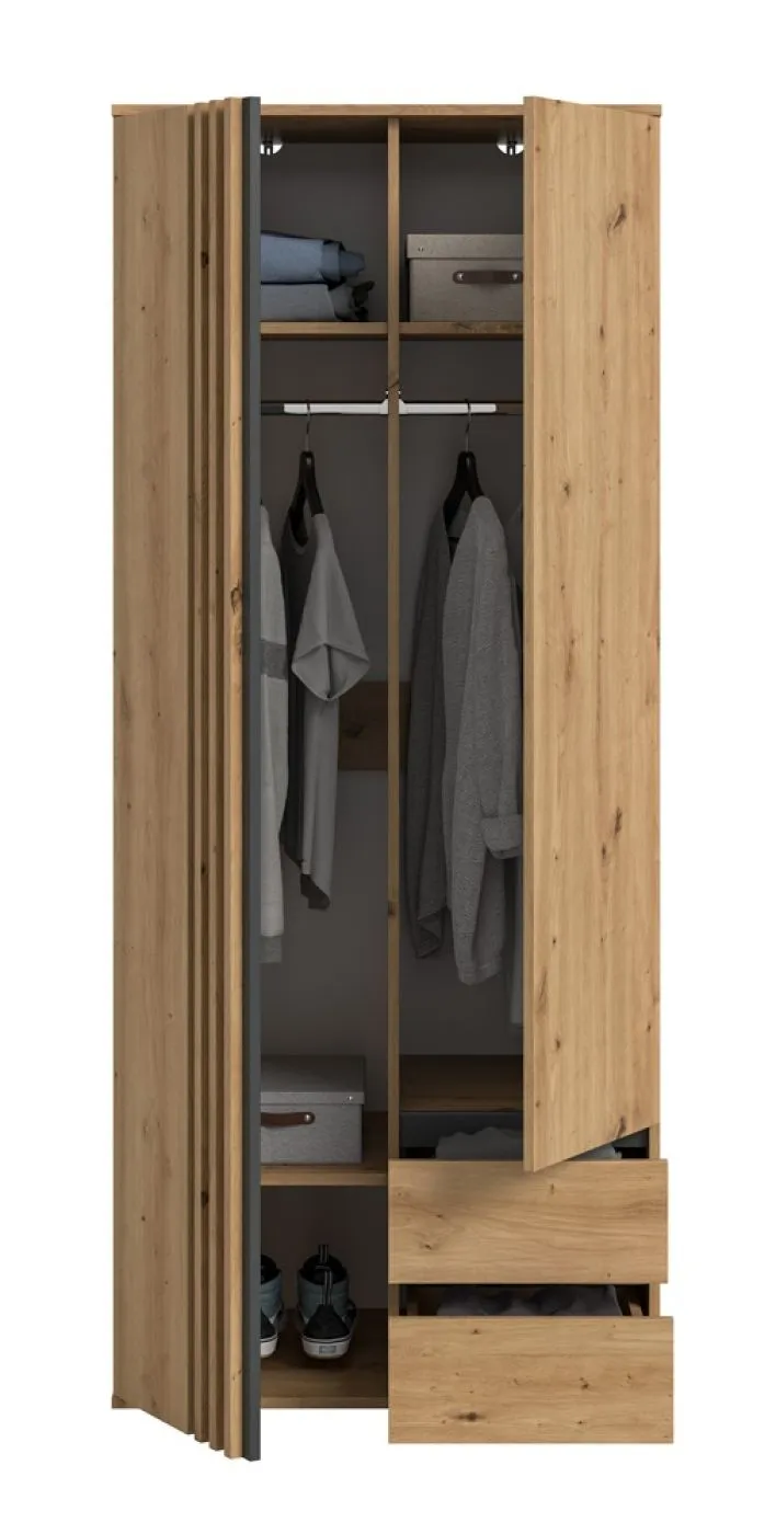 Garderobenschrank Schrank Tofta | mit Schubkästen | Artisan Eiche