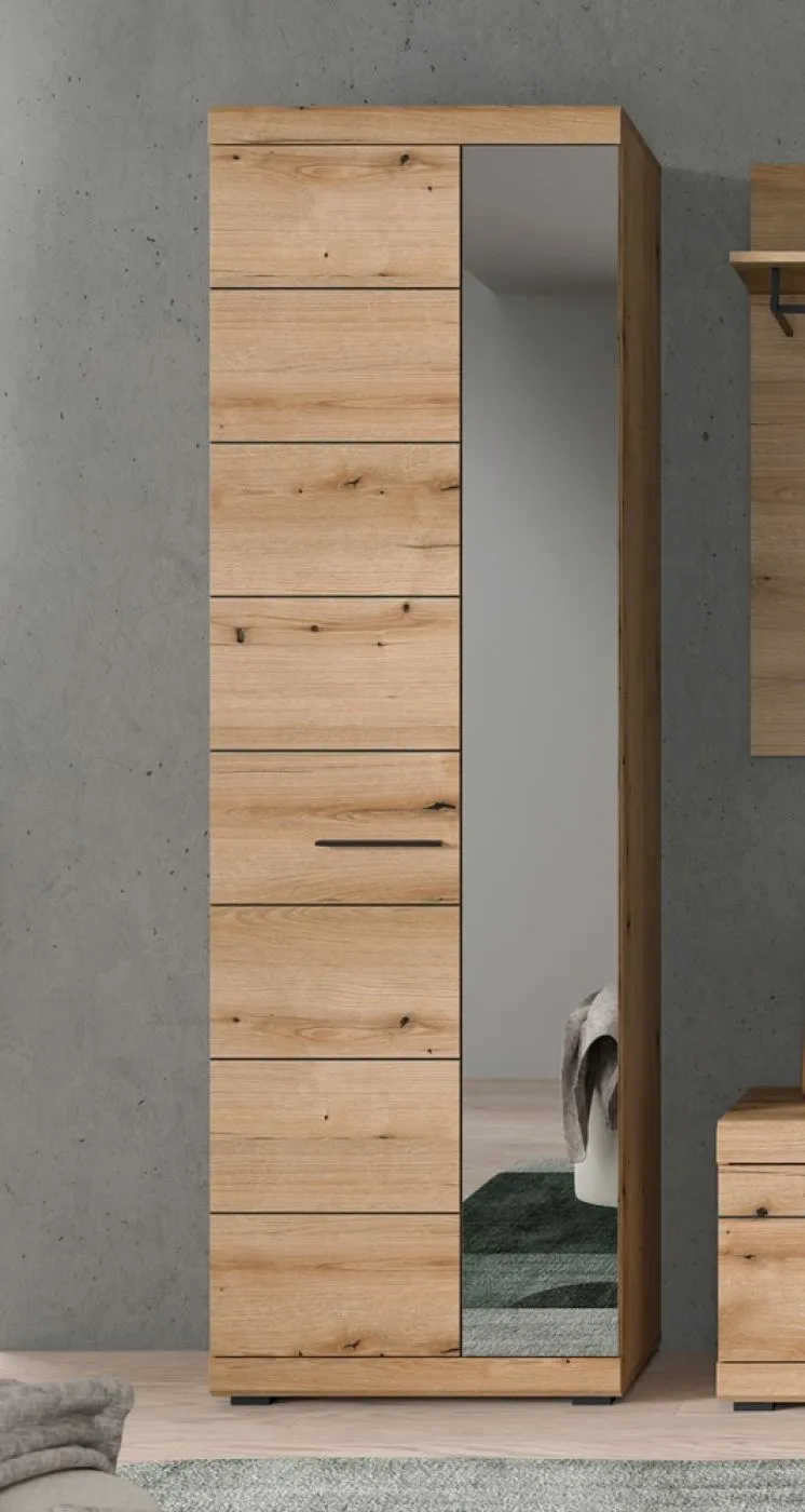Garderobenschrank Scout | mit Spiegel | Evoke Oak