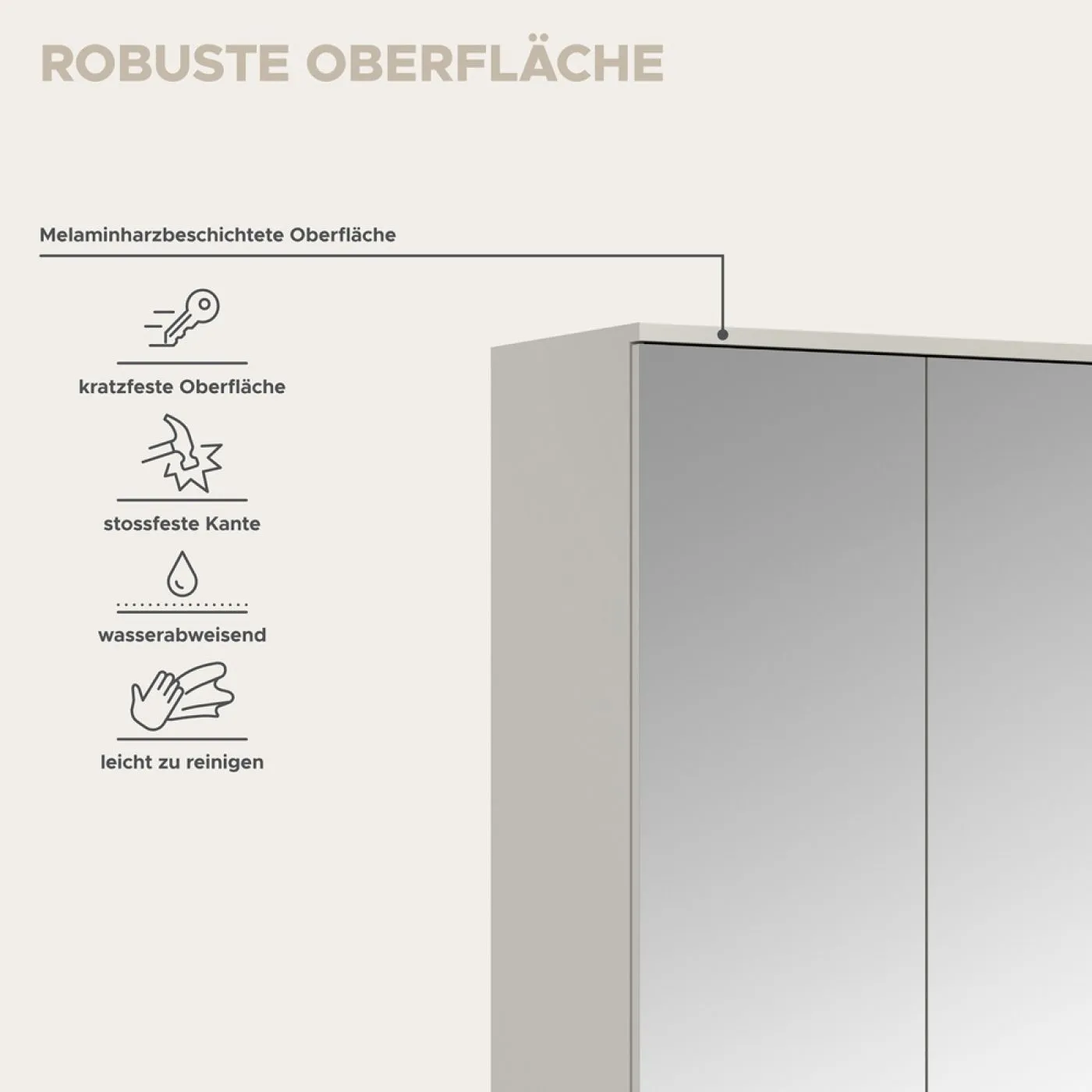 Garderobenschrank Set Projekt X | Kaschmir | Spiegeltüren | 2-teilig