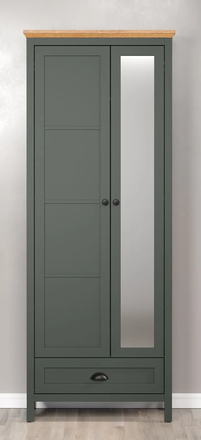 Garderobenschrank Stanton | Tannengrün / Eiche