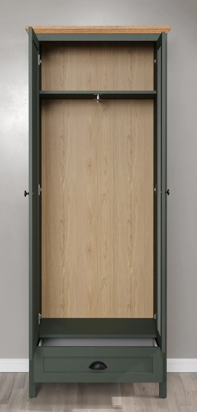 Garderobenschrank Stanton | Tannengrün / Eiche