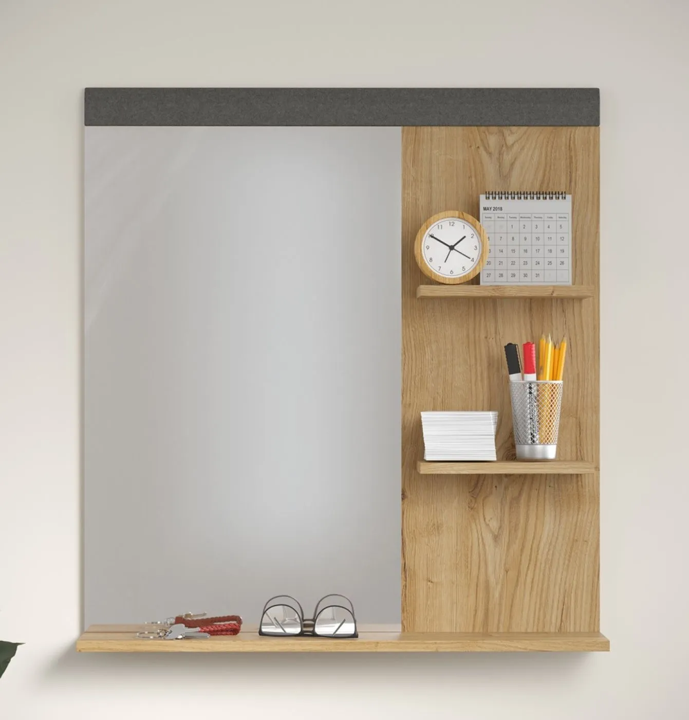 Garderobenspiegel Cheyenne | Eiche Navarra / Filz Dark Grey