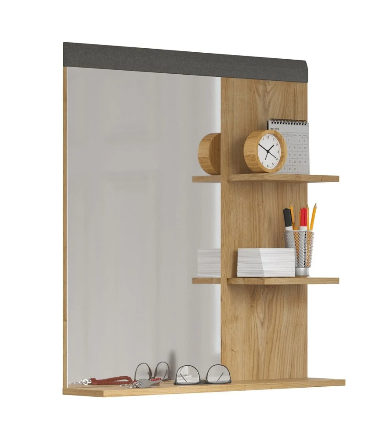 Garderobenspiegel Cheyenne | Eiche Navarra / Filz Dark Grey