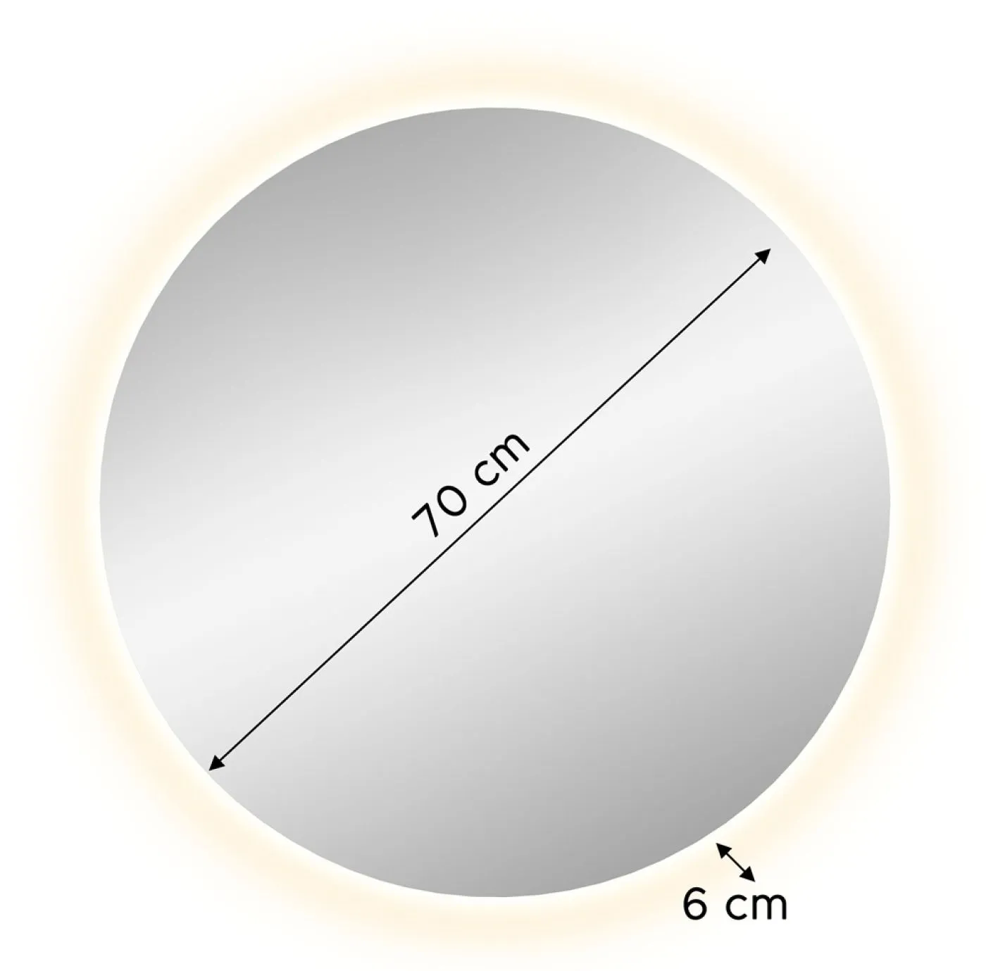 Garderobenspiegel Drive | rund | Artisan Oak inkl. LED Lichtband