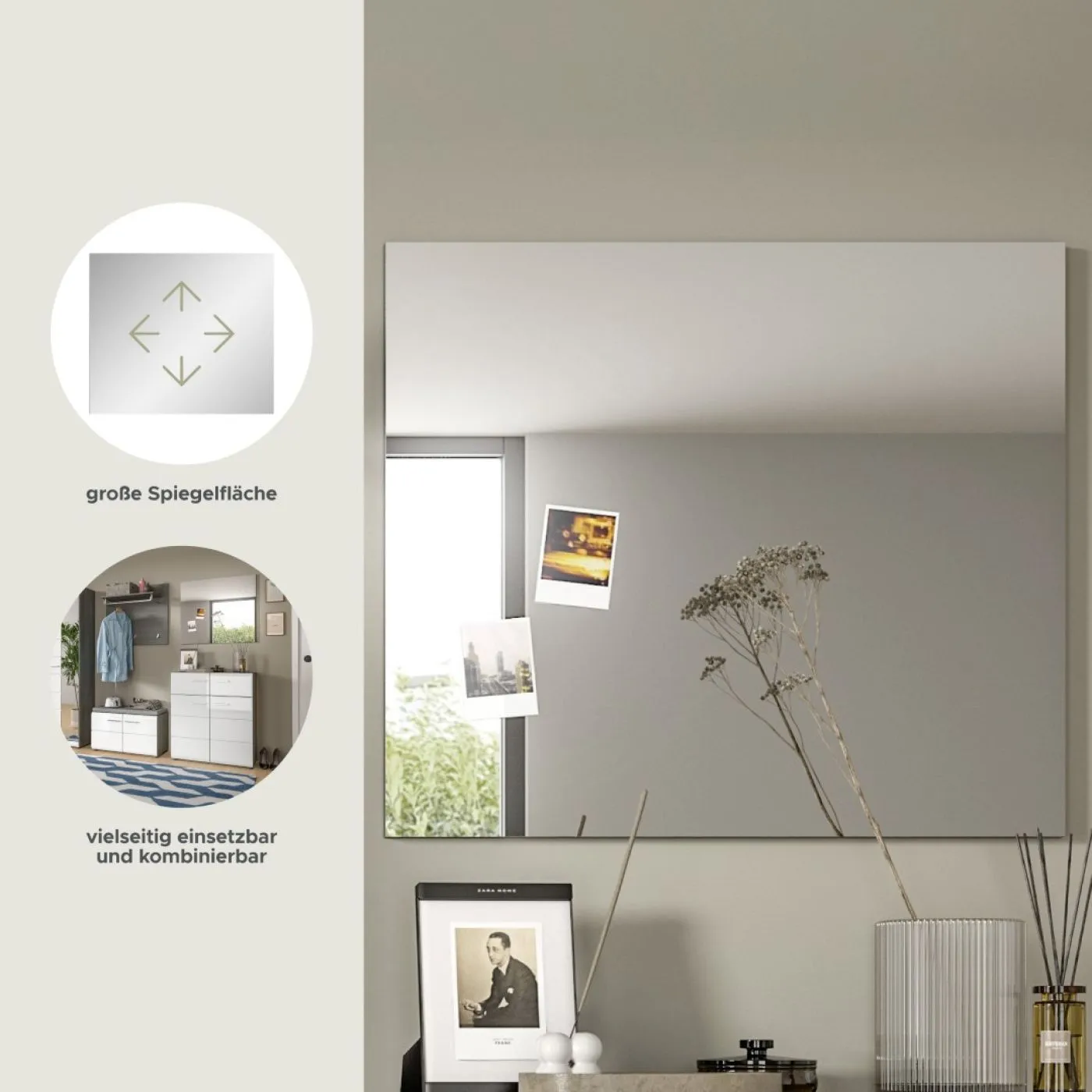 Garderobenspiegel Salsa | rauchsilber