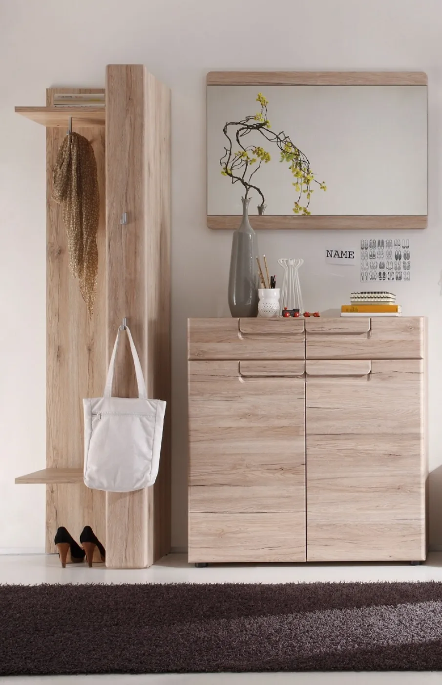 Garderobenspiegel Wandspiegel Malea | Eiche San Remo hell