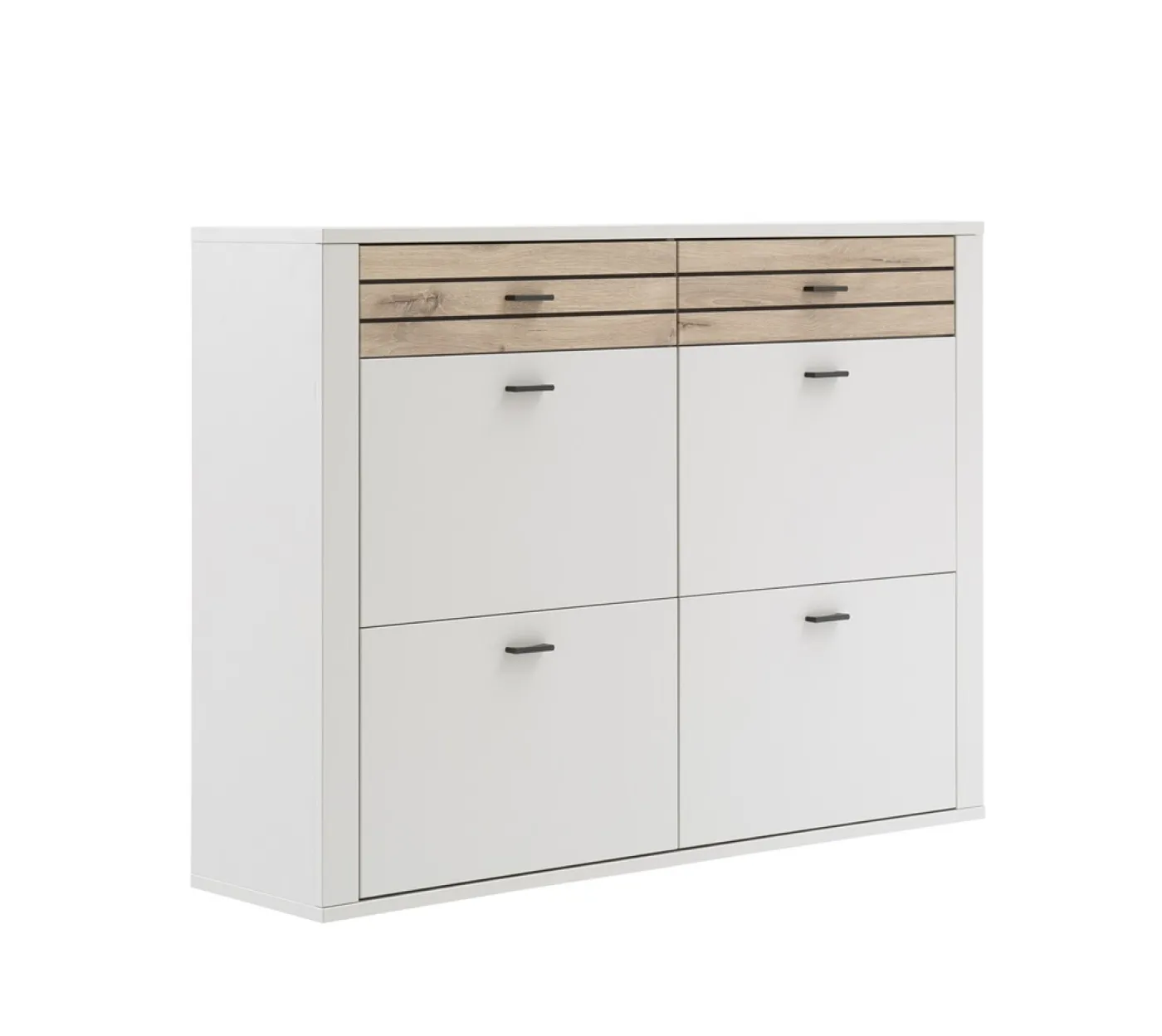 Hänge-Schuhschrank Mantena 1 | Modern White / Viking Oak