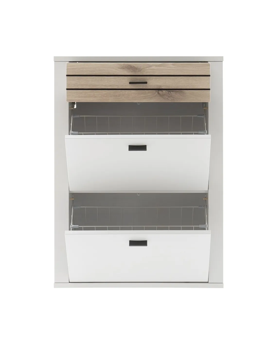 Hänge-Schuhschrank Mantena | Modern White / Viking Oak