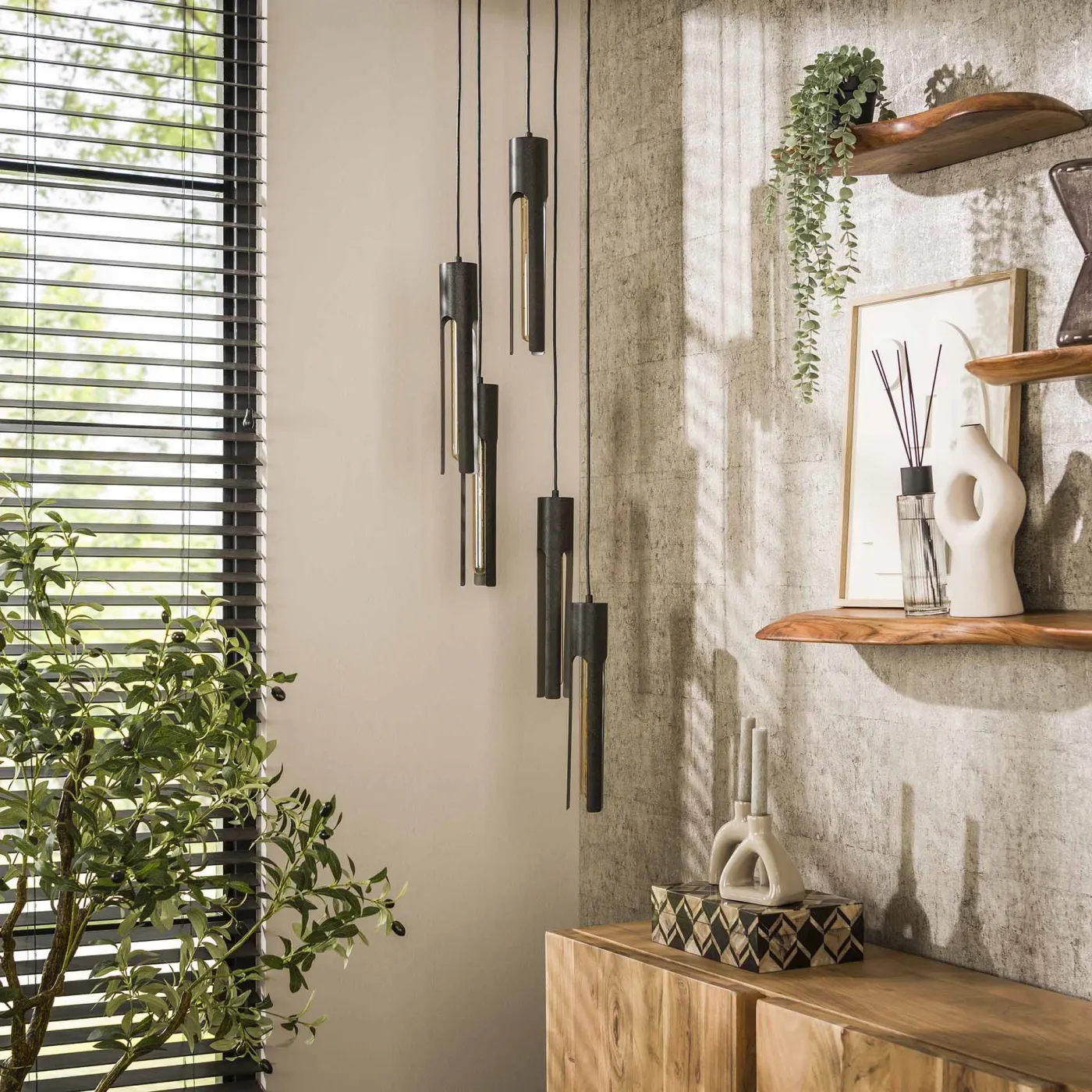 Hängelampe Bondo 5 Lampen | Metall | Artic schwarz