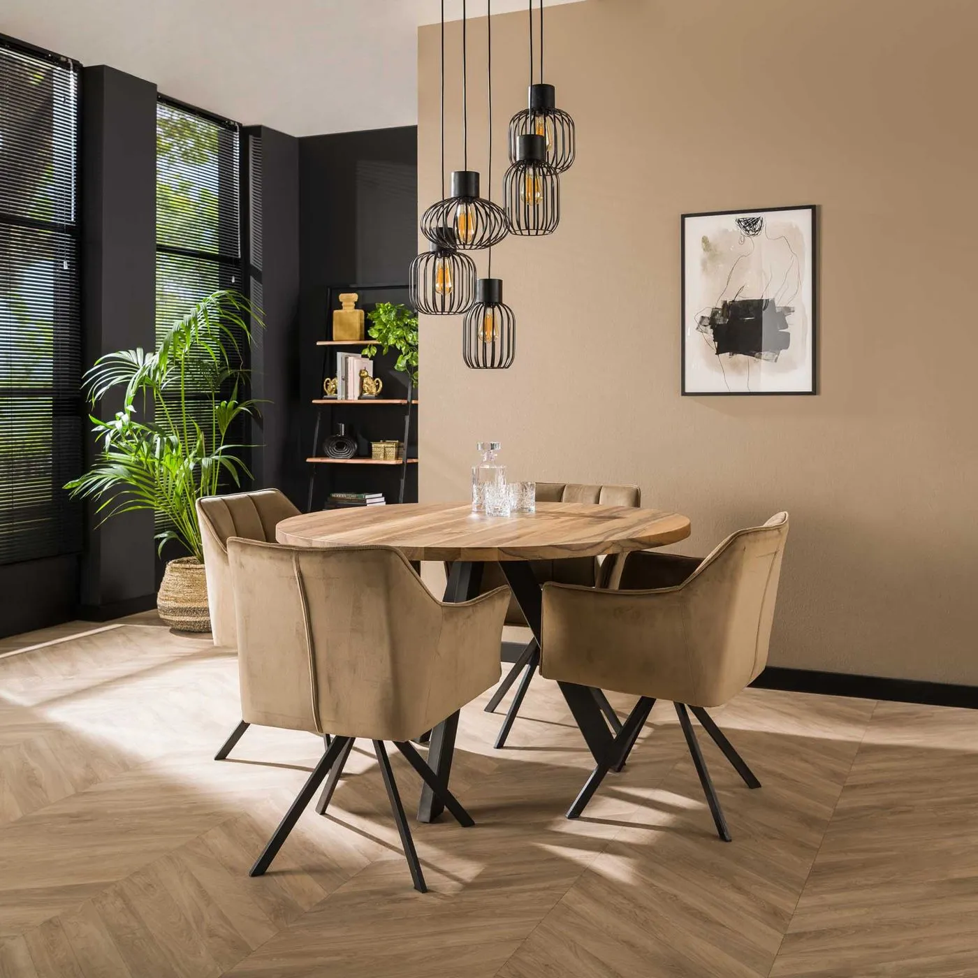 Hängelampe Cabria | 5 Leuchten | gestuft | Metall | Charcoal