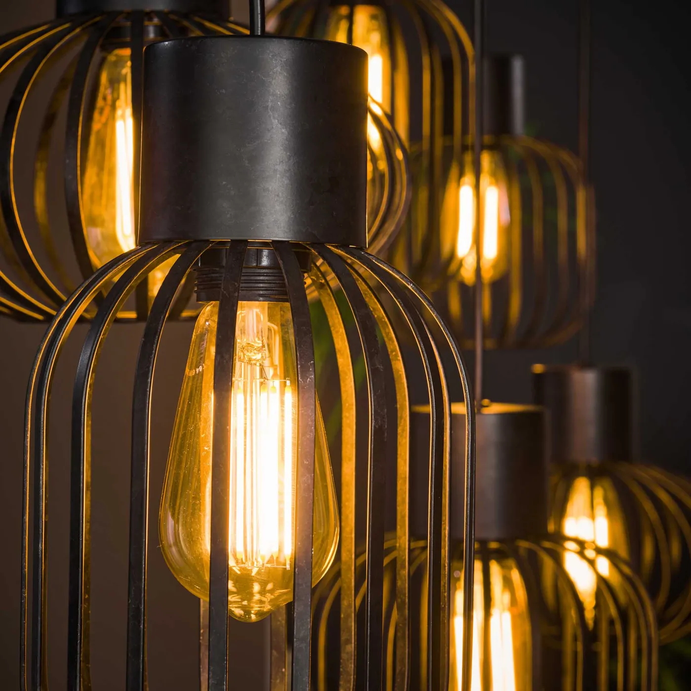 Hängelampe Cabria | 6 Leuchten | Metall | Charcoal