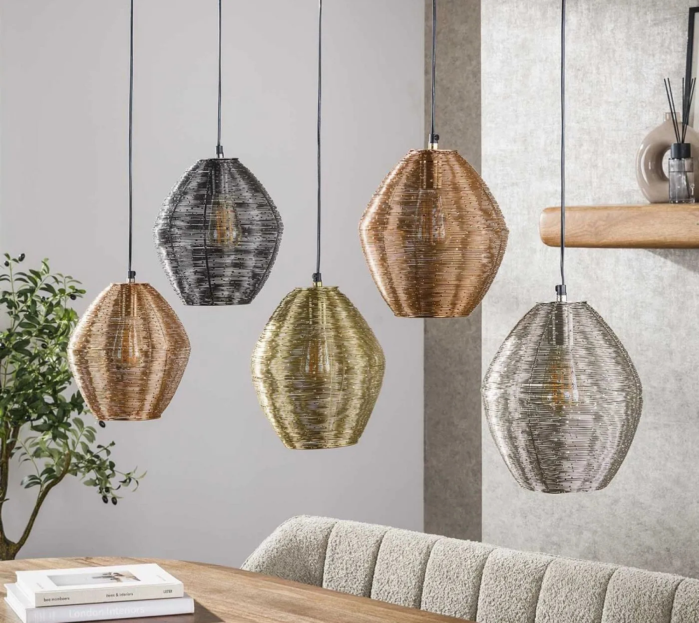 Hängelampe Hive 5 Leuchten | Metall | verschiedene Farben