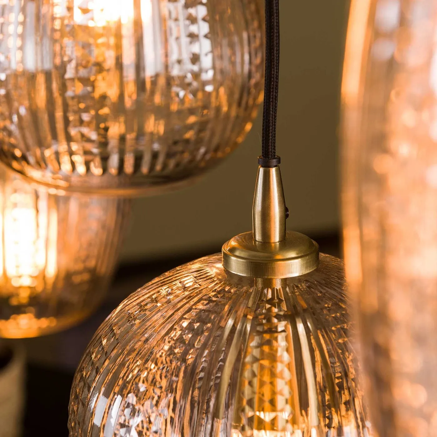 Hängelampe Iris | 5 Leuchten | Diamond Glas