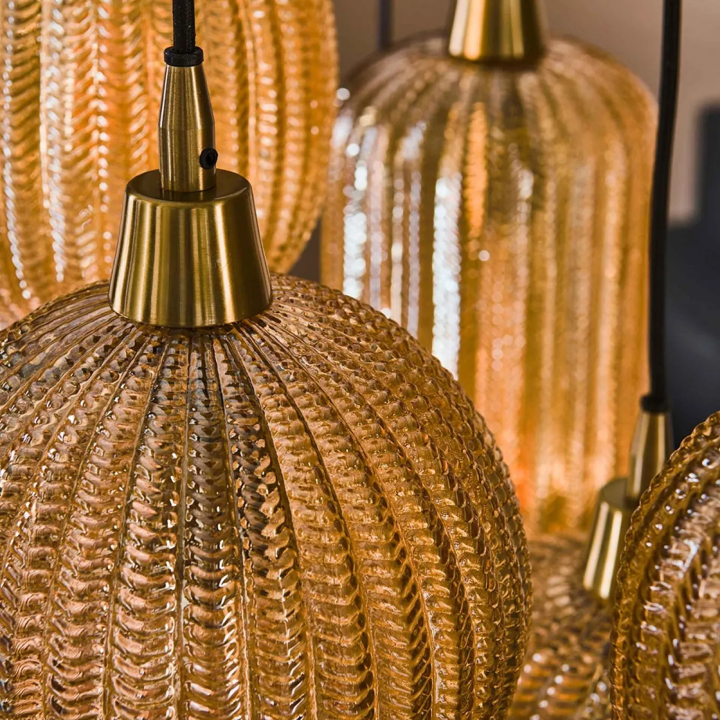 Hängelampe Iris | 7 Leuchten | Braunglas