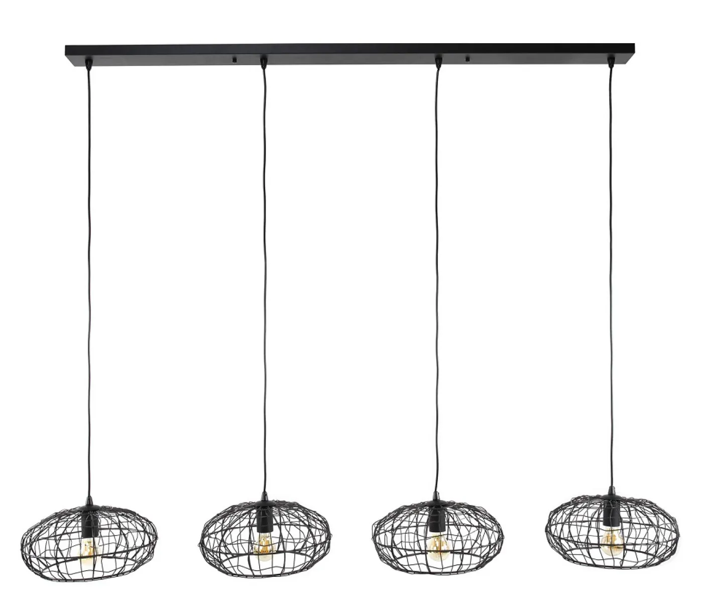 Hängelampe Kankei | Drahtschirm Ø34 cm | Metall | schwarz-braun