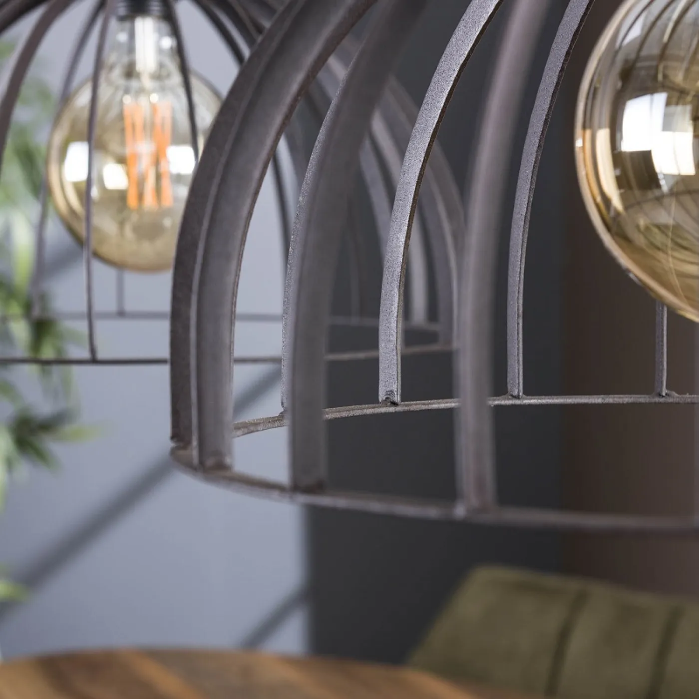 Hängelampe Kefi 2 Leuchten | Metall | schwarz / braun