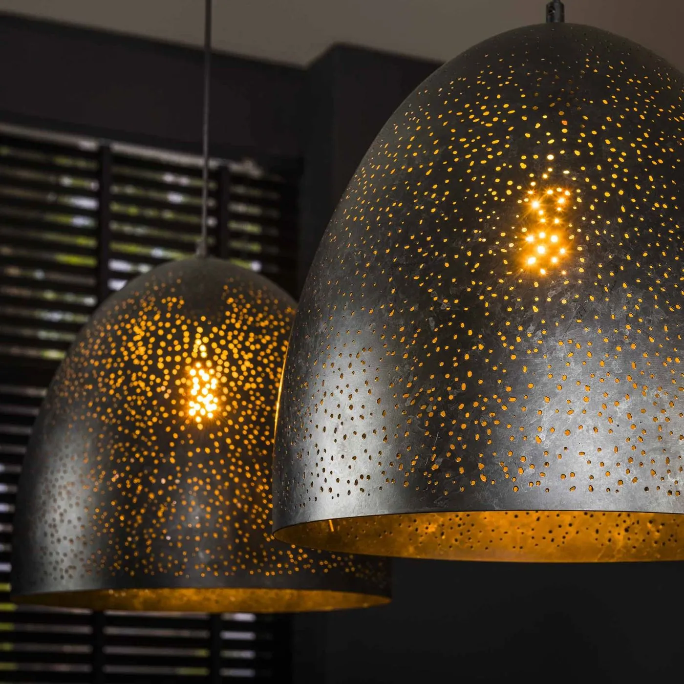 Hängelampe Kioto | 2 Leuchten | Metall | anthrazit