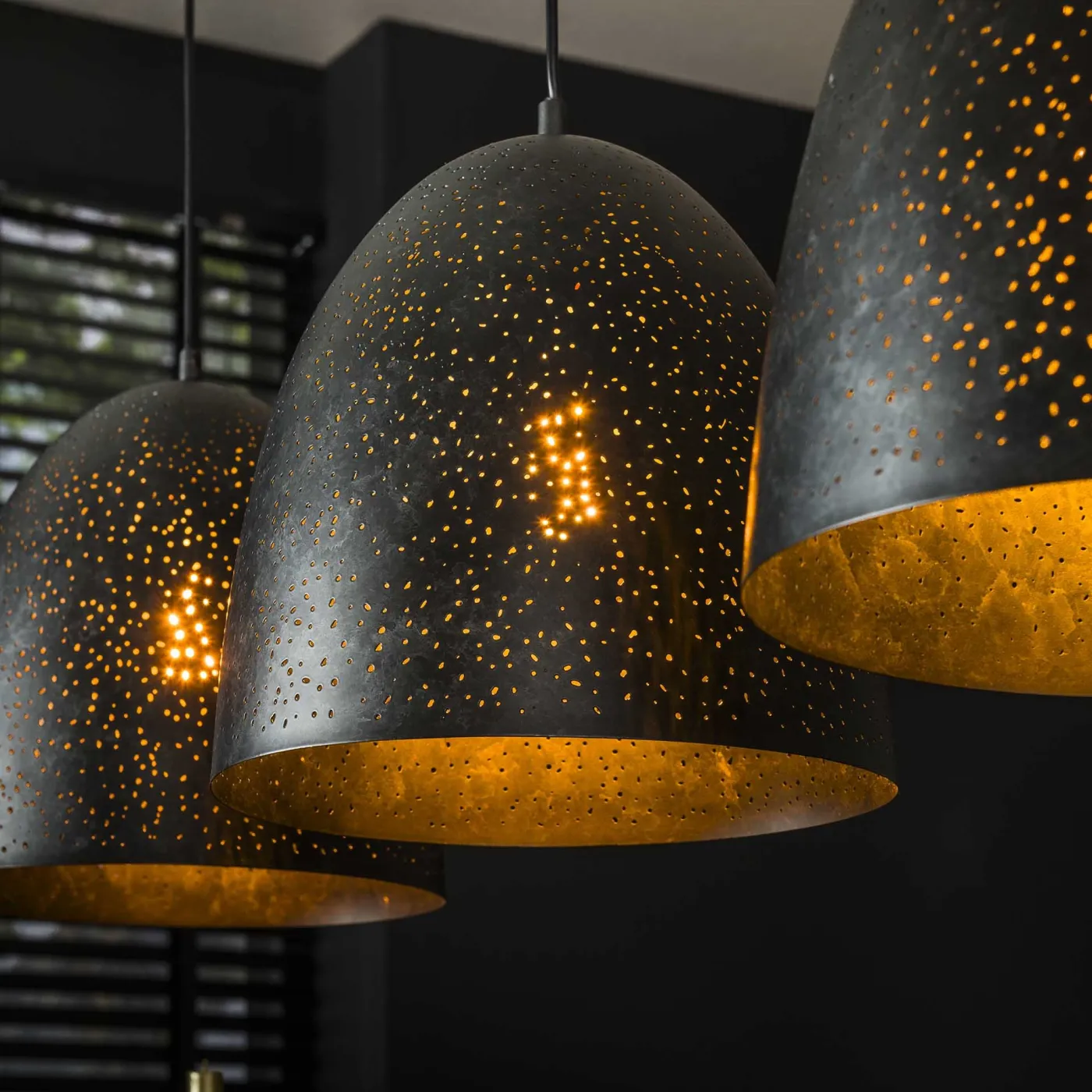 Hängelampe Kioto | 3 Leuchten | Metall | anthrazit