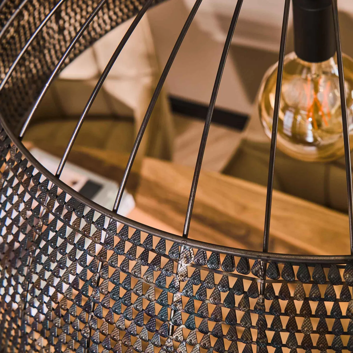 Hängelampe Onix | Metall | schwarz-braun