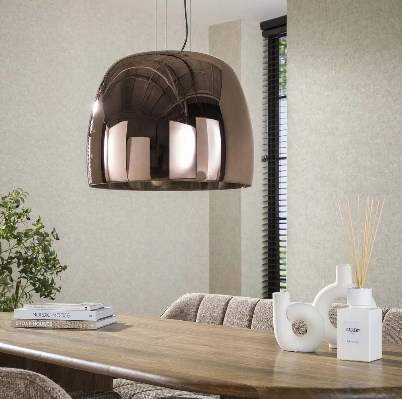 Hängelampe Pad | Glas & Metall | Kupferfarbe