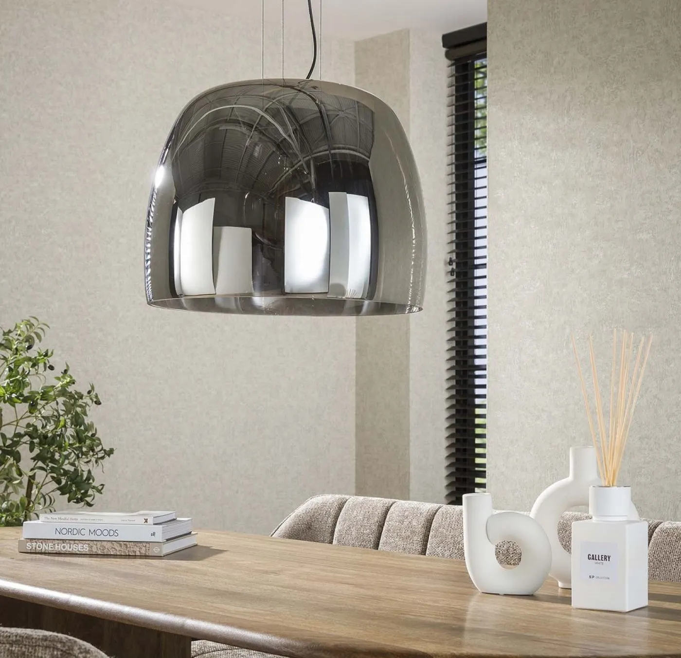 Hängelampe Pad | Glas & Metall | Smoke grau