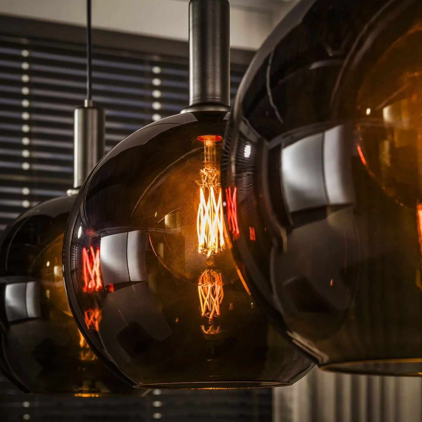 Hängelampe Rafina | 3 Leuchten | Glas | Sienna braun