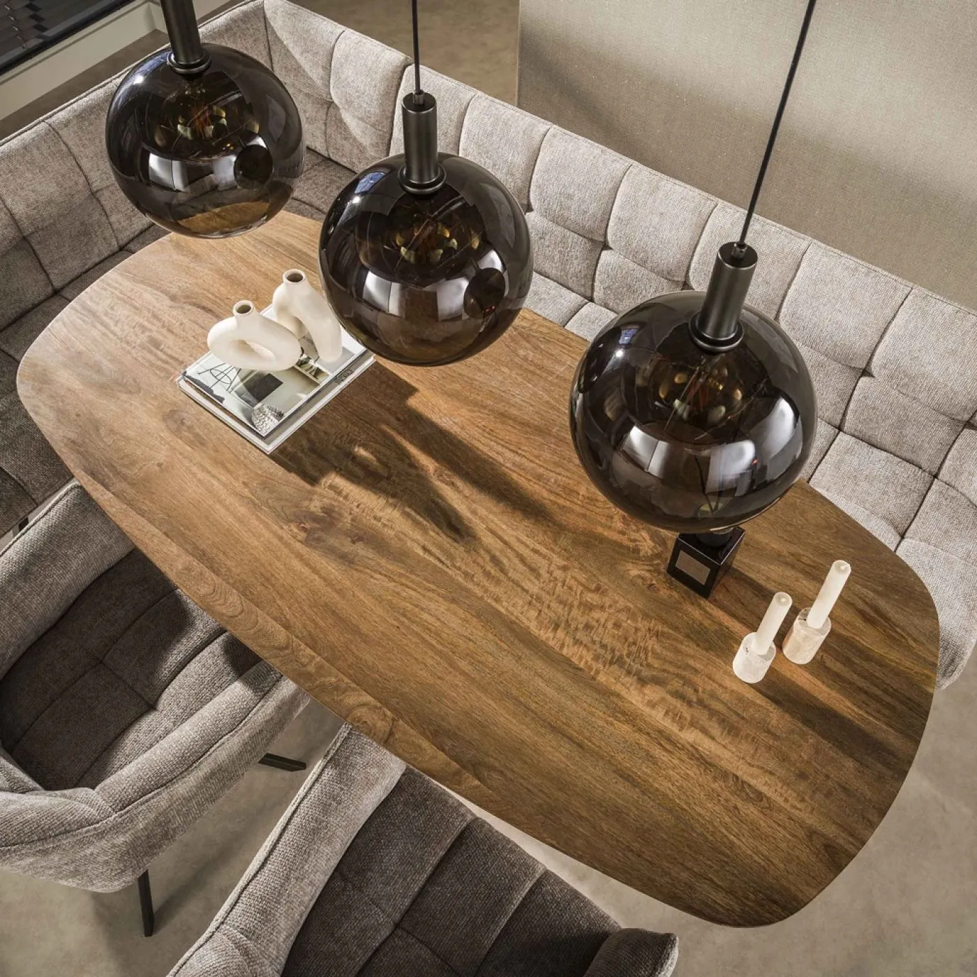 Hängelampe Rafina | 3 Leuchten | Glas | Sienna braun
