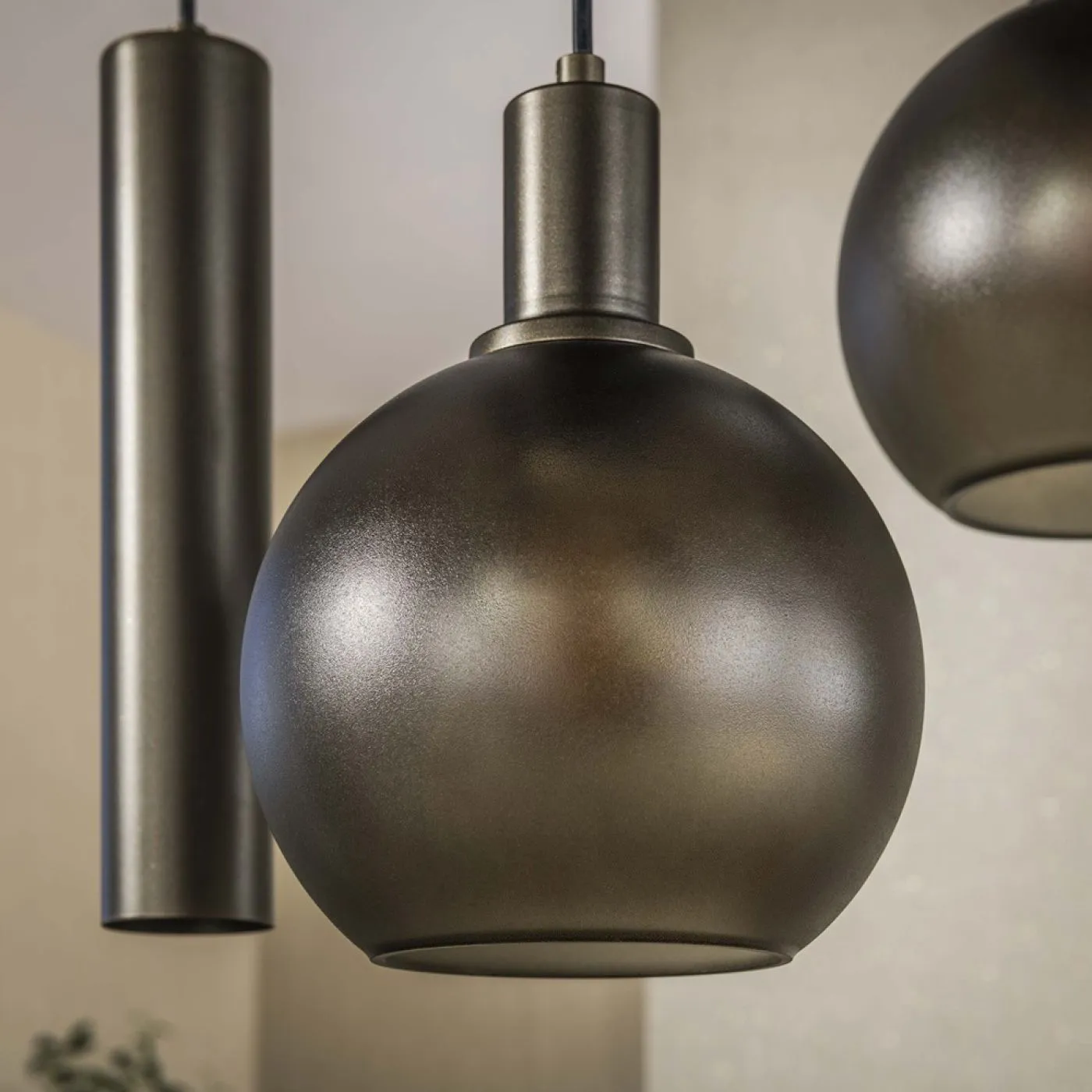 Hängelampe Rafina | 7 Leuchten | Glas / Metall | artic schwarz