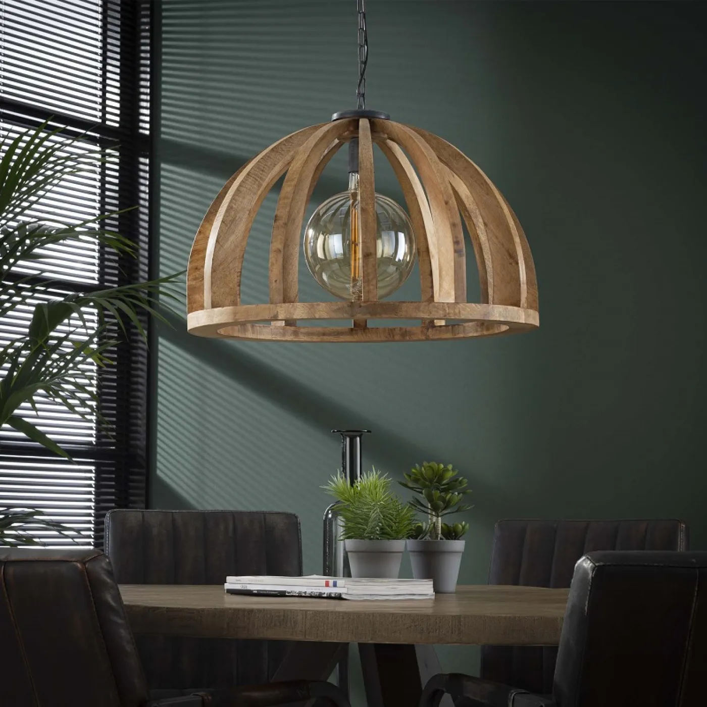 Hängelampe Tiba 1 Leuchte | Mango massiv | natur