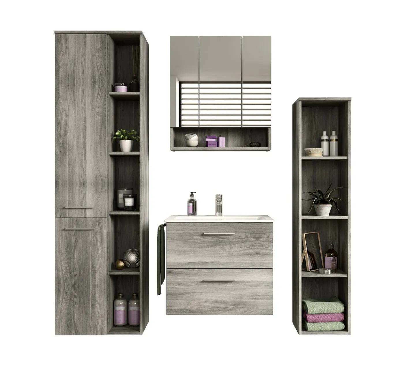 Hängeregal 2 York | rauchsilber