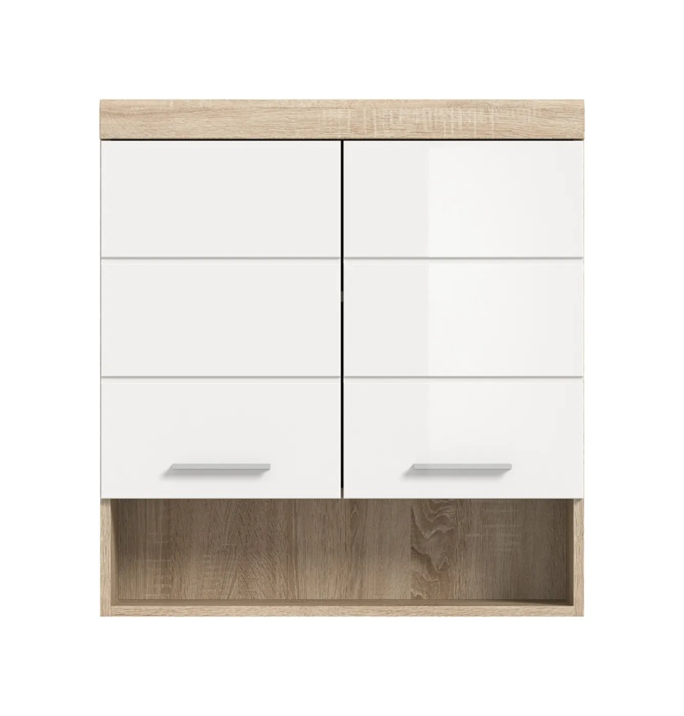 Hängeschrank 2 Lambada | weiß Hochglanz / Sonoma Eiche