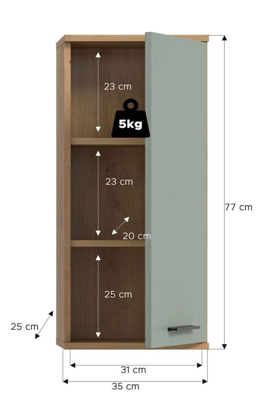 Hängeschrank Blake | Salbei / Artisan Eiche