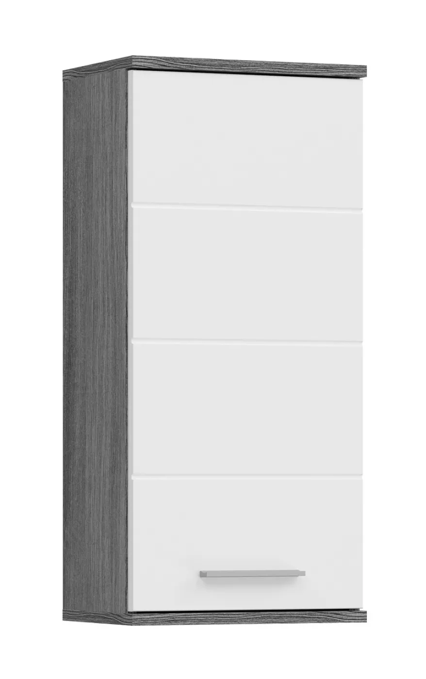 Hängeschrank Blake | weiß Hochglanz / Rauchsilber