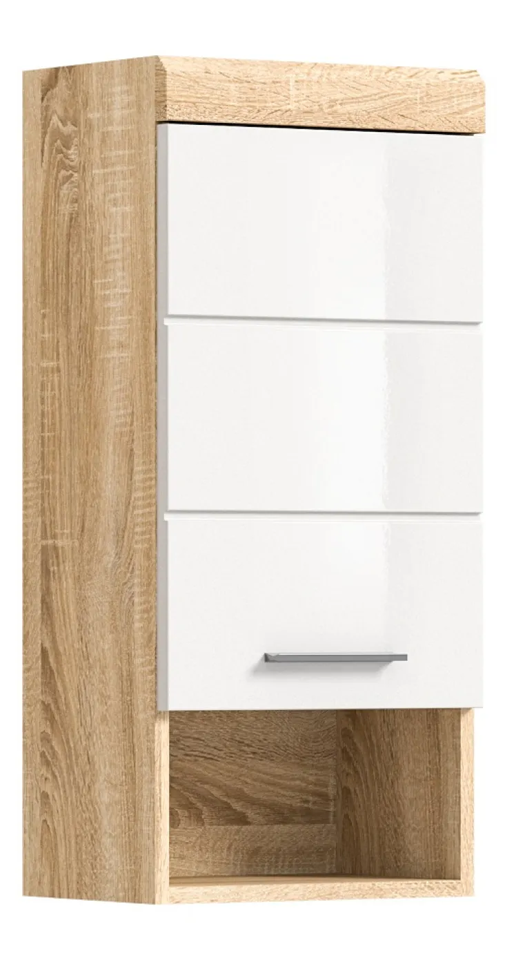 Hängeschrank Lambada | weiß Hochglanz / Sonoma Eiche hell
