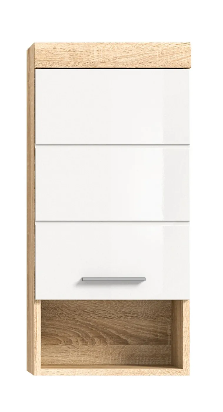 Hängeschrank Lambada | weiß Hochglanz / Sonoma Eiche hell