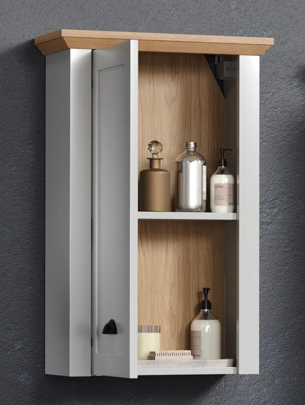 Hängeschrank Landside | Landhausstil | Lichtgrau / Artisan Eiche