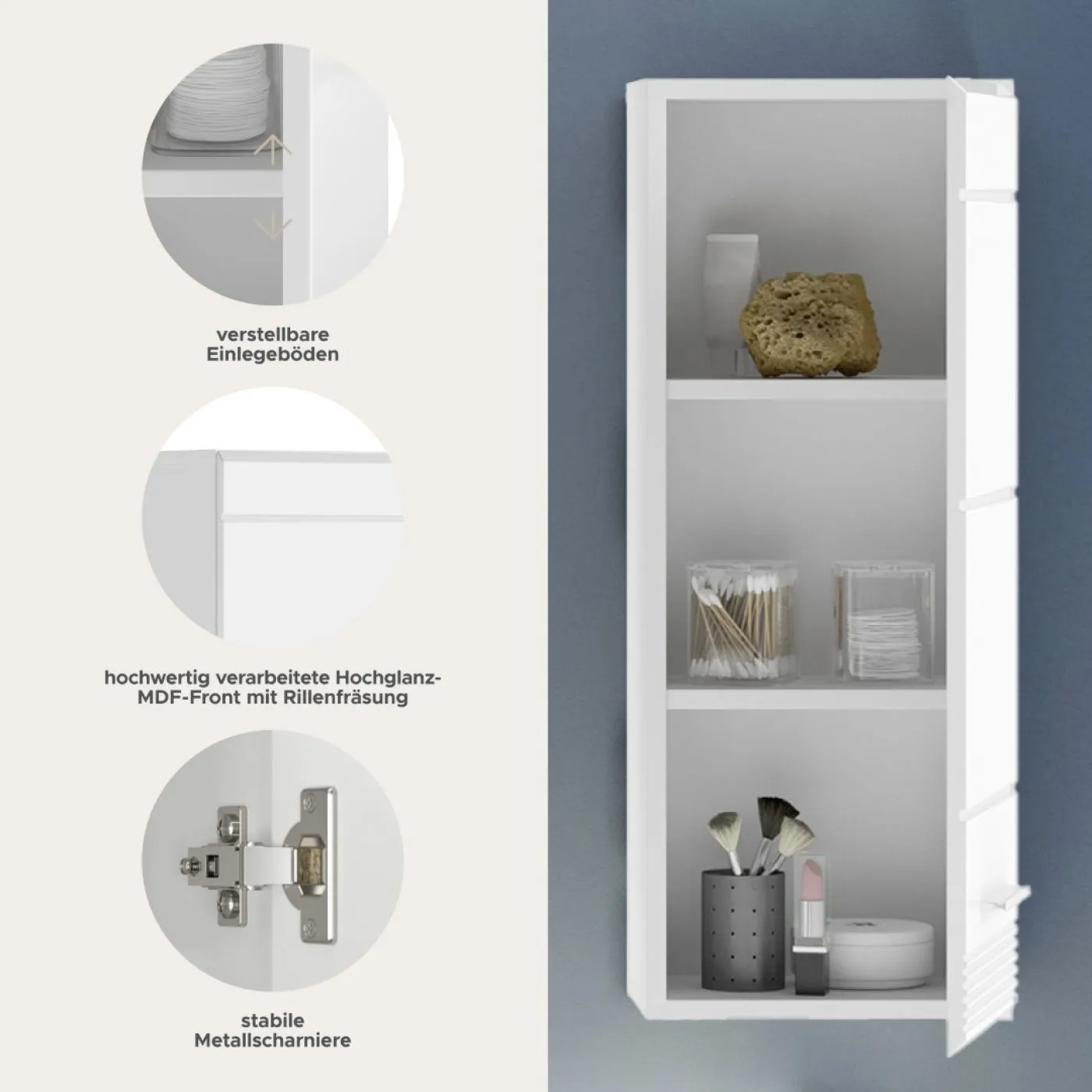 Hängeschrank Linus | weiß Hochglanz