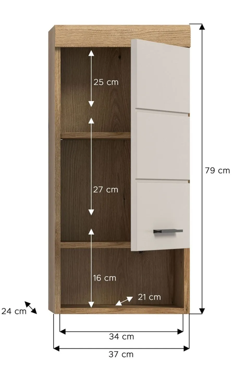 Hängeschrank Scout | Kaschmir / Evoak Oak