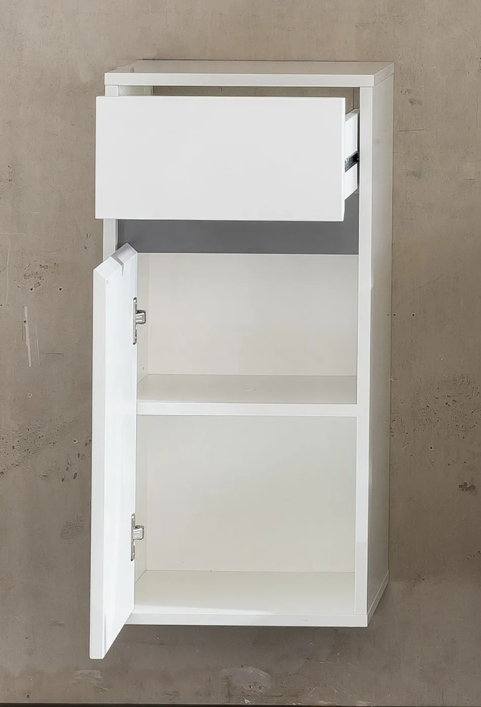 Hängeschrank Sol | weiß Hochglanz / grau | Lack