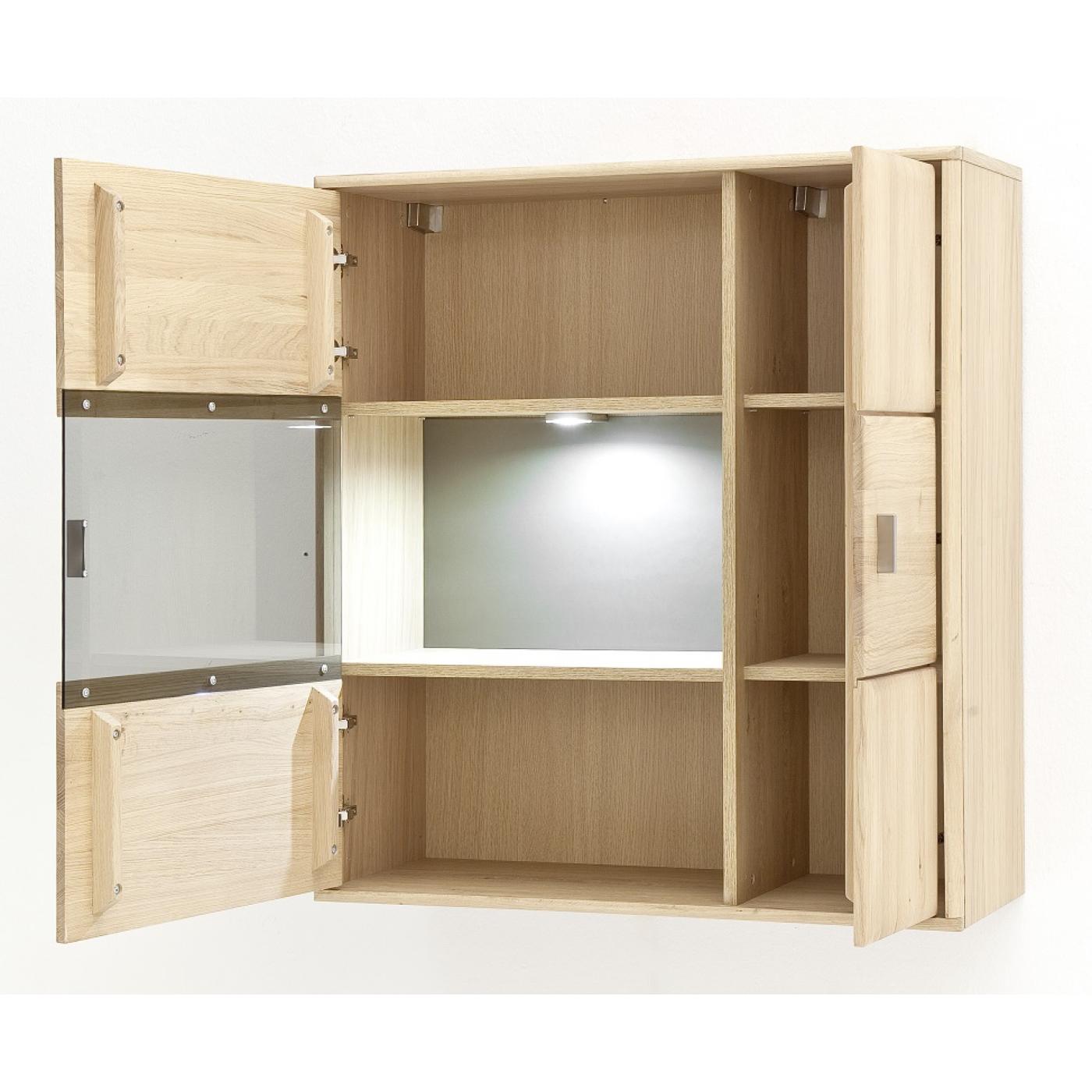 Hängeschrank Tarragona | Eiche Bianco | LED Beleuchtung