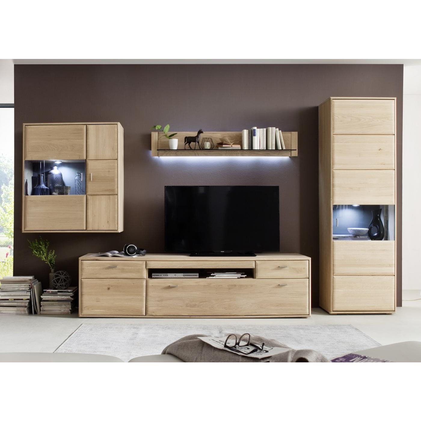 Hängeschrank Tarragona | Eiche Bianco | LED Beleuchtung