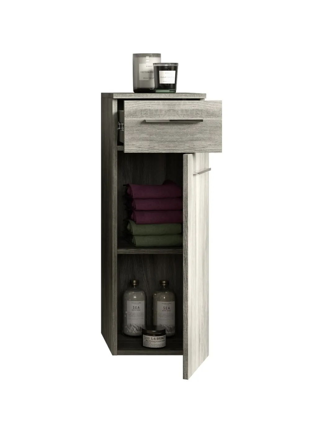 Hängeunterschrank Badschrank York | rauchsilber