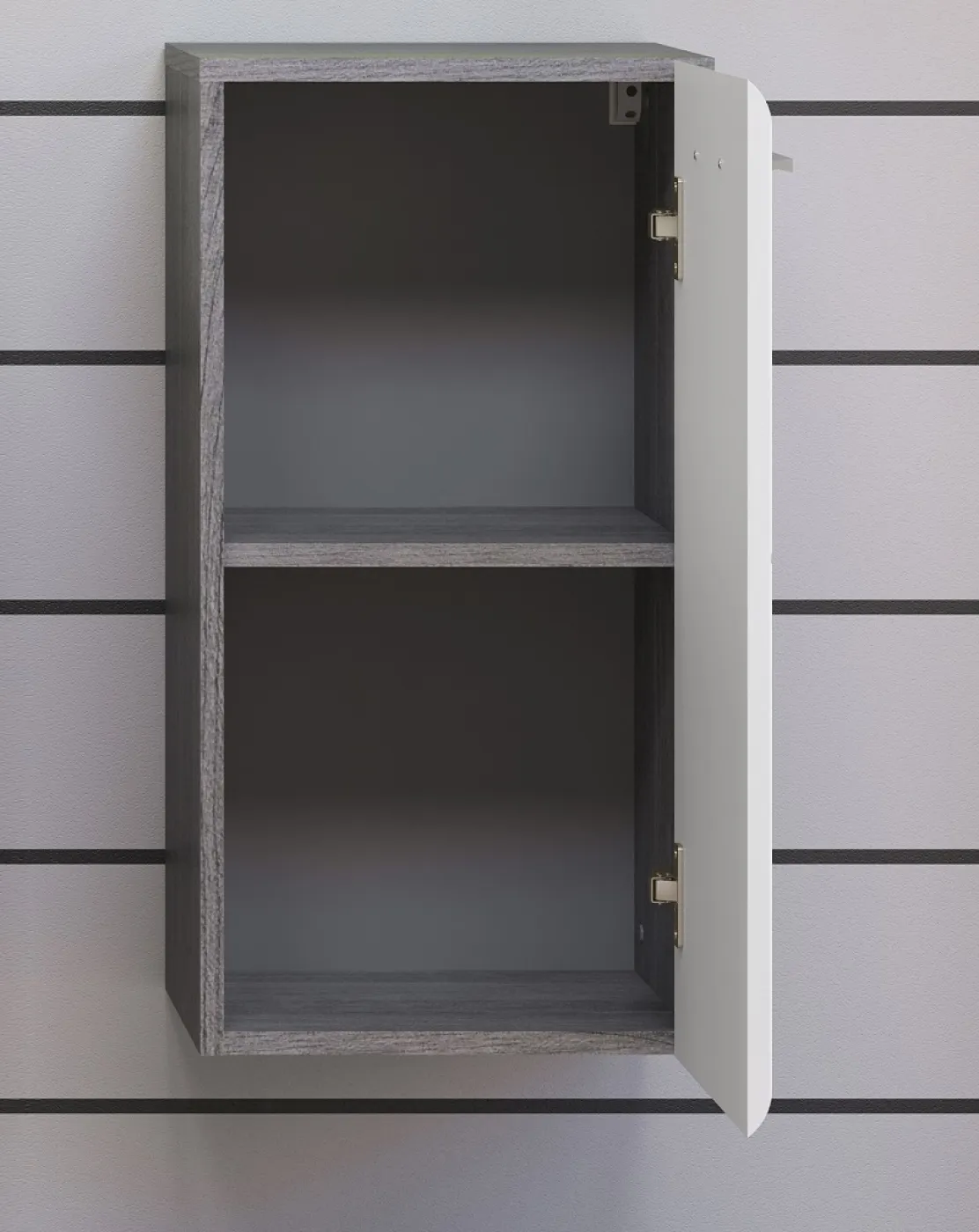 Hängeunterschrank Riva | weiß / rauchsilber