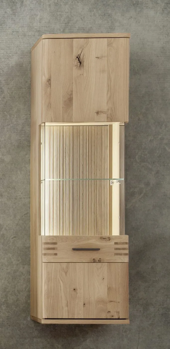 Hängevitrine Salvador | Eiche Bianco | LED Beleuchtung